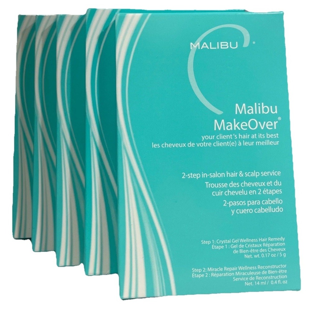 (5 PACK) Malibu C Malibu MakeOver‎ 2 Step In Salon Hair & Scalp Service